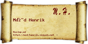 Mód Henrik névjegykártya